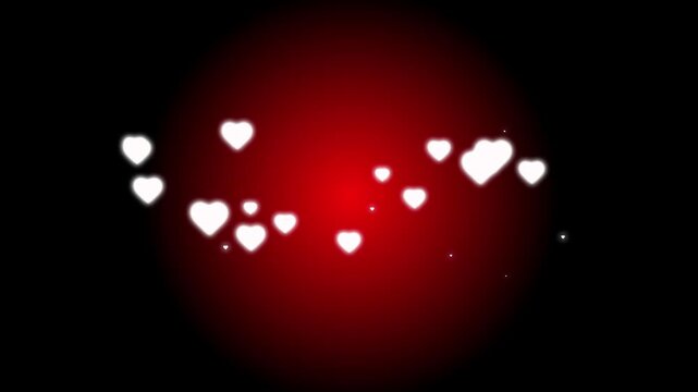 Romantic hearts flooding with sparkling love effect overlays, colorful glowing hearts bokeh lights, follower heart support stream, luxury glitter explosion, anniversary design concept, seamless loop