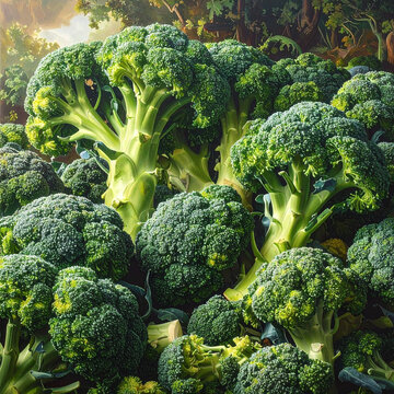 Gros plan de t&ecirc;tes de brocoli vert frais