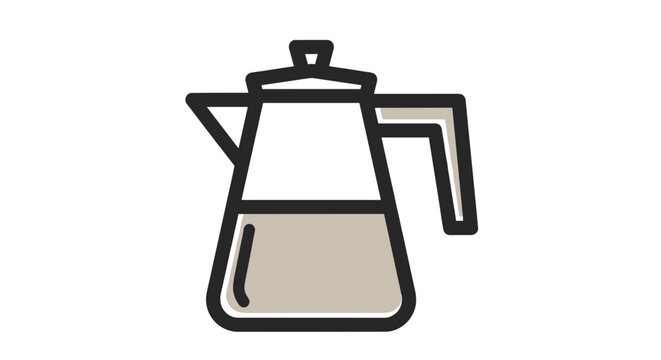Icon of a Moka Pot Coffee Maker on White Background.