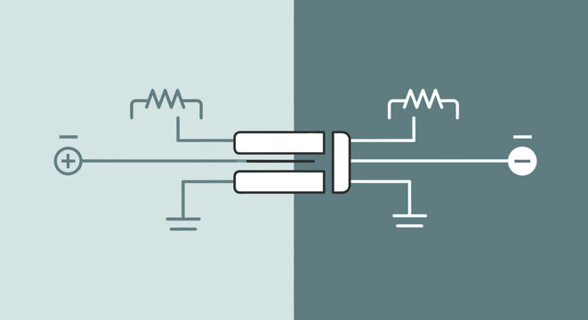 Electric circuit with two coupled inductors.