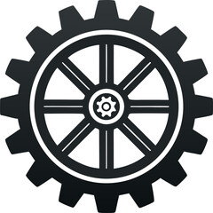 Obraz premium WebMinimalist Gear Icon Line Art