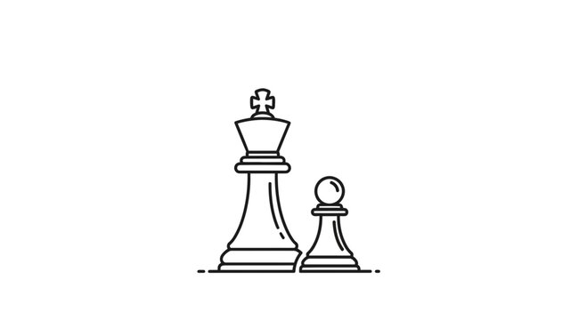 King and Pawn Chess Pieces Silhouette: Strategy, Power, and Underdog Concept