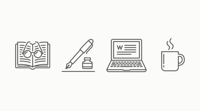 Digital Education And Online Learning Illustration Featuring Laptop Computer Writing Tools Virtual Study And Academic Technology Symbols Representing E Learning Distance Education And Modern Knowledge