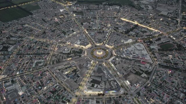 Aerial Drone Raw Footage of Tekes Bagua City, Xinjiang, China