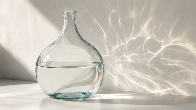 demijohn. Demijohn glass refracting light to create luminous, distorted caustic patterns. bar promotions, beverage menus, designed for product packaging and bar promotions.