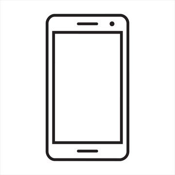 Outline of a smartphone with a blank screen smartphone technology communication electronic handheld internet wireless connection software hardware touchscreen telephony business personal