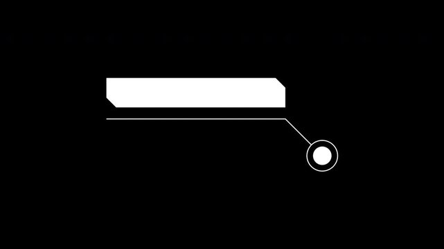 Minimal HUD callout line animation, modern interface label overlay with transparent background, 4K Alpha Channel.