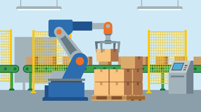 Robotic Palletizer Machine in Food Factory