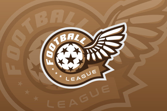 Clean and Dynamic Sports League Emblem Design with Modern Typography