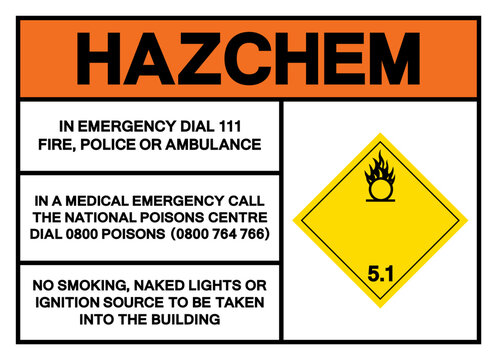 Hazard Chemical Oxidizer Class 5.1 Symbol Sign, Vector Illustration, Isolate On White Background, Label .EPS10