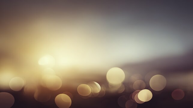 Blurred background with bokeh light effects and warm golden tones