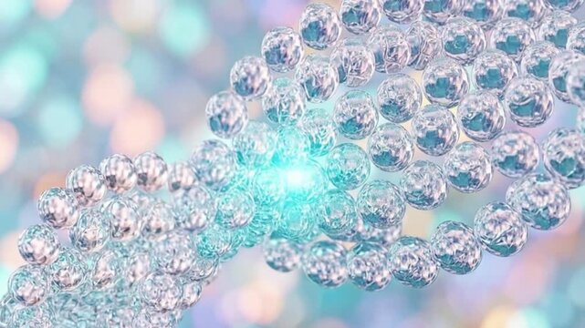 Abstract crystal and bead DNA structure animation