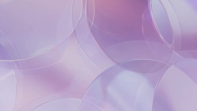 Translucent pastel shapes overlap in soft abstract style on a gentle gradient background, conveying a calm modern concept