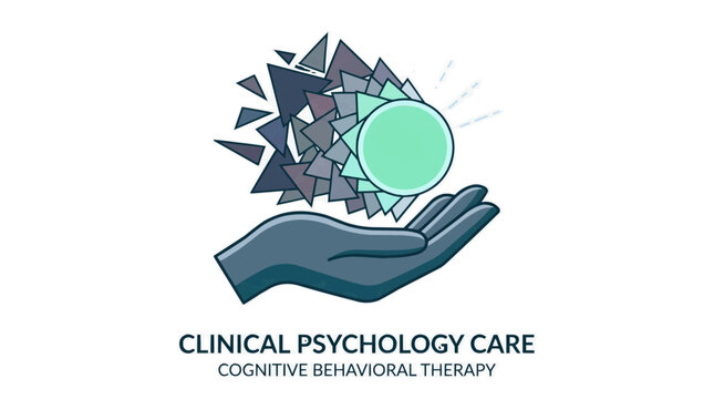 Hand holding abstract representation of mental health healing and cognitive behavioral therapy concept