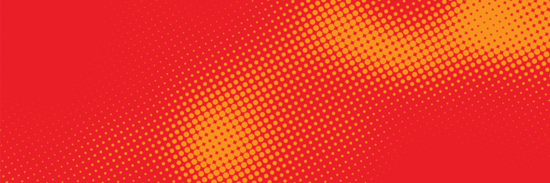 Dots halftone orange color pattern gradient texture. vector pattern background