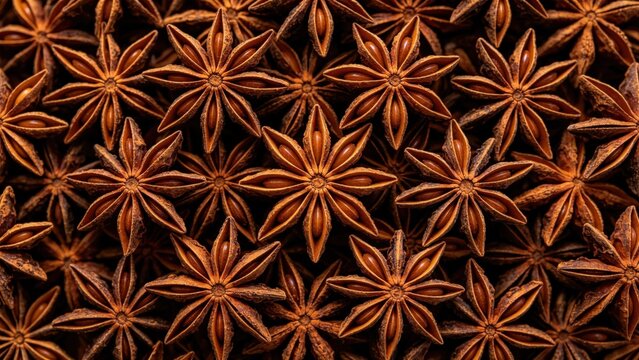 Dry star anise pods texture