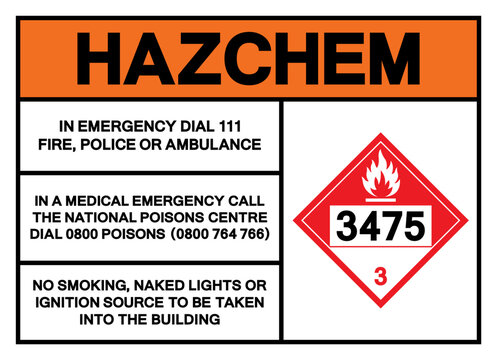 Hazard Chemical Ethanol and gasoline NOS UN3475 Symbol Sign, Vector Illustration, Isolate On White Background, Label.EPS10
