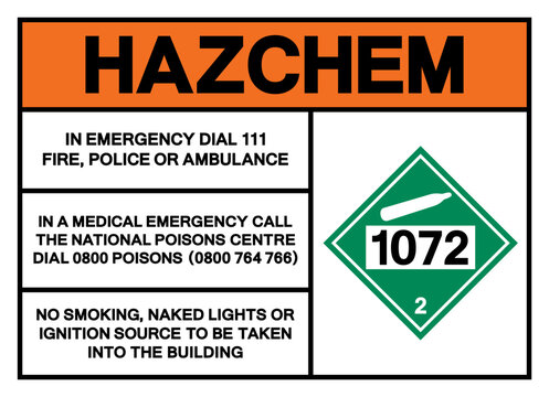 Hazard Chemical UN1072 Class 2 Oxygen Symbol Sign , Vector Illustration, Isolate On White Background Label .EPS10