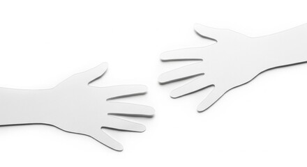 Obraz premium paper cutout hands reaching out