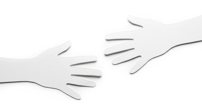 paper cutout hands reaching out
