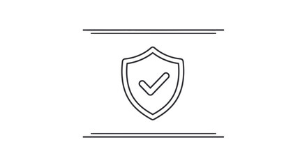 Fototapeta premium Shield with Check Mark Icon, Security and Protection Symbol, Guarantee and Success Concept