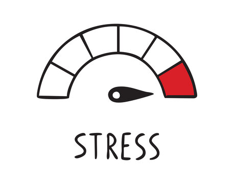 Stress indicators over study area. Anxiety and urgency depicted through tension map over desk space. Graphical representation showing stress levels and countdown signals on study workspace