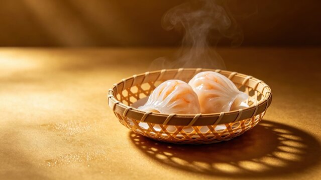 Dim sum shrimp dumplings close-up