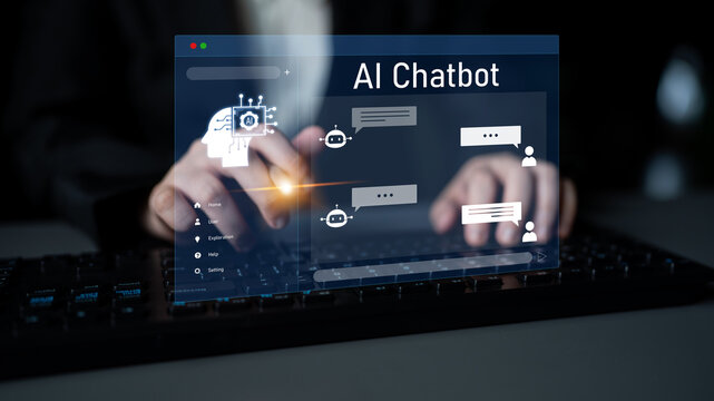 AI chatbot interface facilitates communication, chatbot, and AI interaction for automated user support and information exchange Latch