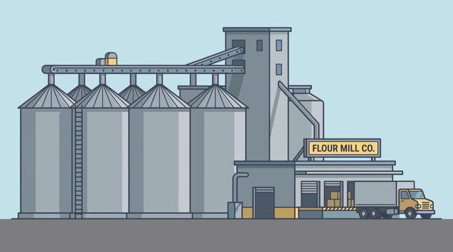 Large Scale Flour Mill Silo Facility