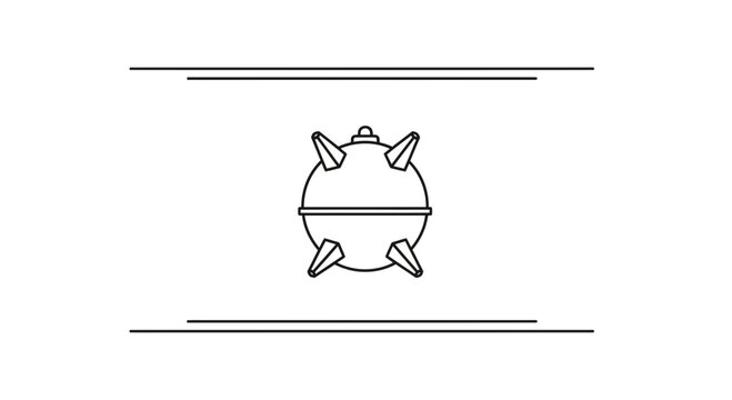 Naval Mine Icon, Maritime Warfare Symbol, Underwater Explosive Device