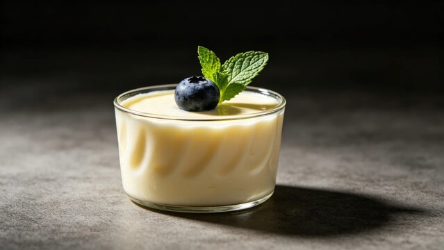 Panna cotta cup jiggle texture macro