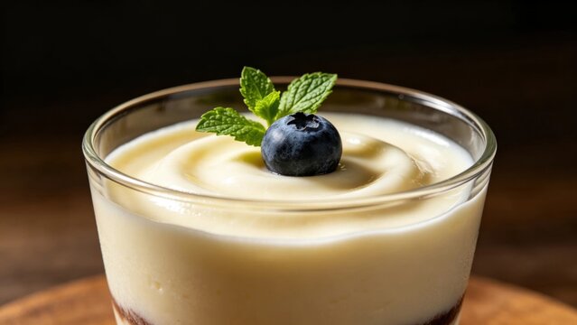 Panna cotta cup jiggle texture macro