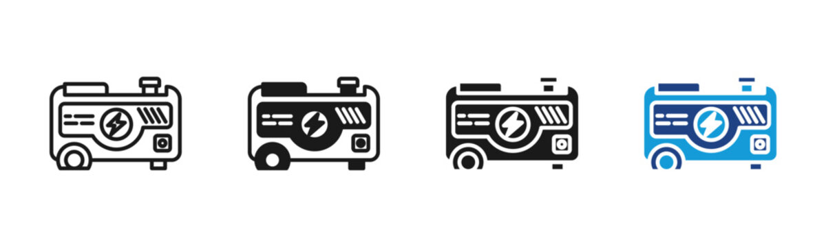 Power Generator icon set multiple style collection