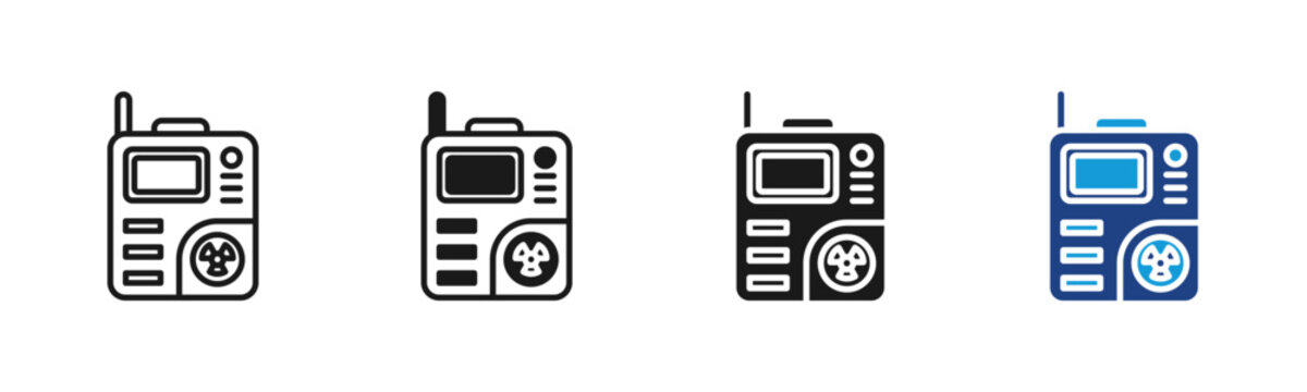 Geiger Counter icon set multiple style collection