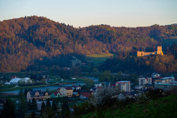 Muszyna, widok na miasto, Beskid Sądecki,  wiosna. © Maciej G. Szling