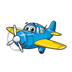 Naklejka premium Cartoon airplane character, flying design, isolated on white background