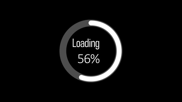 Minimalist loading progress circle animation with 33 percent completion indicator and spinning