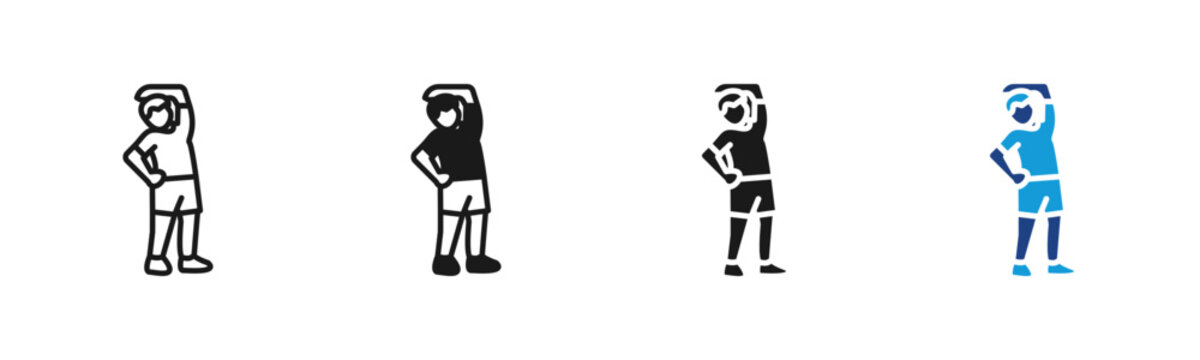 Warm Up icon set multiple style collection