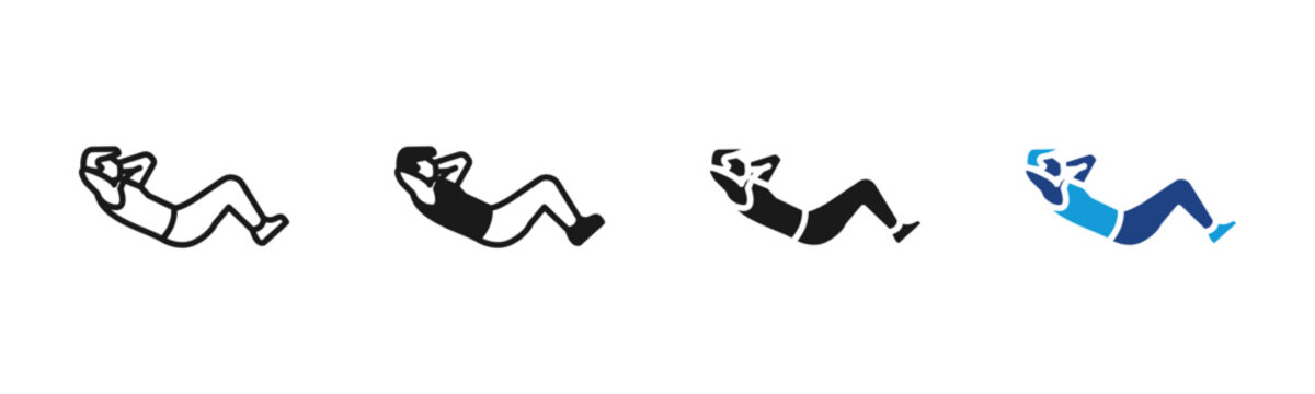 Sit Up icon set multiple style collection