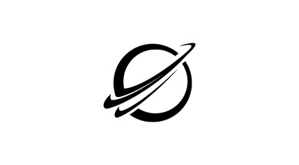 Abstract planet logo icon design, swoosh orbit symbol © Shamim
