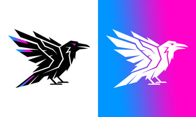 Fototapeta premium Stylized raven mascot logo de...