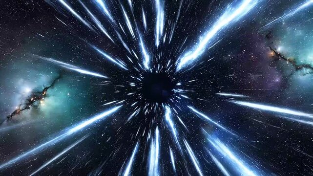 Cosmic Hyper Drive Tunnel Motion Abstract Space Warp Background