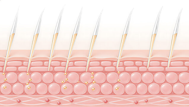 Spicule microneedle serum delivery and transdermal skincare technology illustration