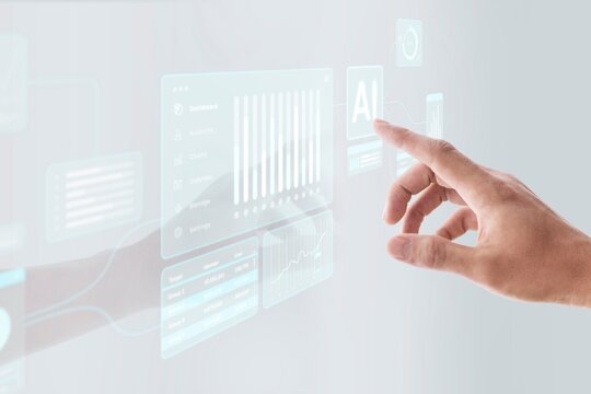 Futuristic interface with AI interaction