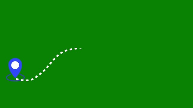 Clean destination motion on green screen, tourism route design for cinematic editing and travel 4k.