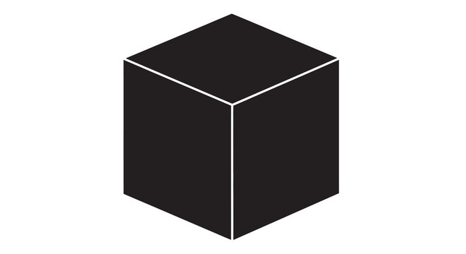 Isometric cube silhouette on a white background