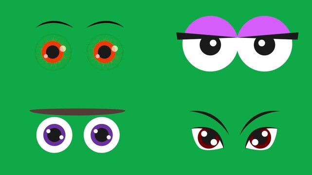 Red Ninja Ring Demon animation on green screen chroma key background flat lighting no shadow flush edge isolated 3d clay model perfect compositing vfx asset high quality render animation video cg