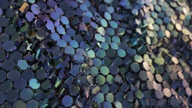 Abstract Geometric Octagon Mosaic Pattern with Rainbow Colors and Bokeh Lights