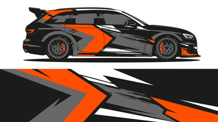 Black and orange sports car design. © studio