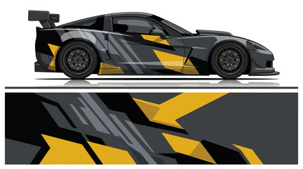 Black and yellow sports car design. © studio